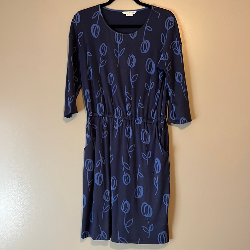 Boden Hattie Jersey Dress in Blue Floral